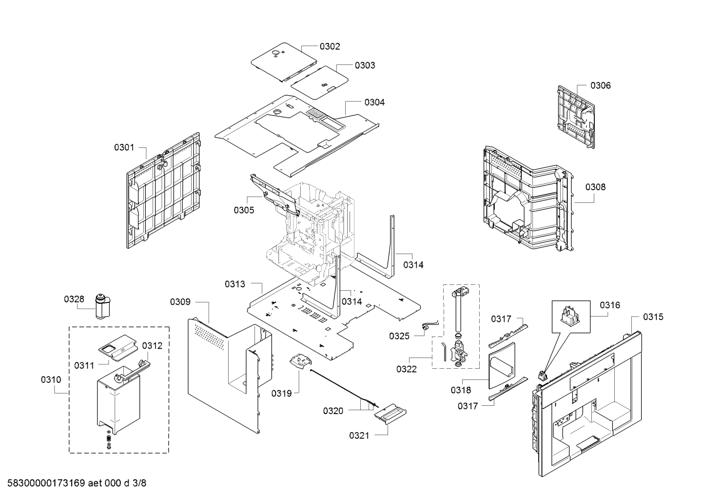 Genuine sliding carriage for Bosch Coffee Machines Suits TCC78K750 TCC78K750A TCC78K750B TCC78K751