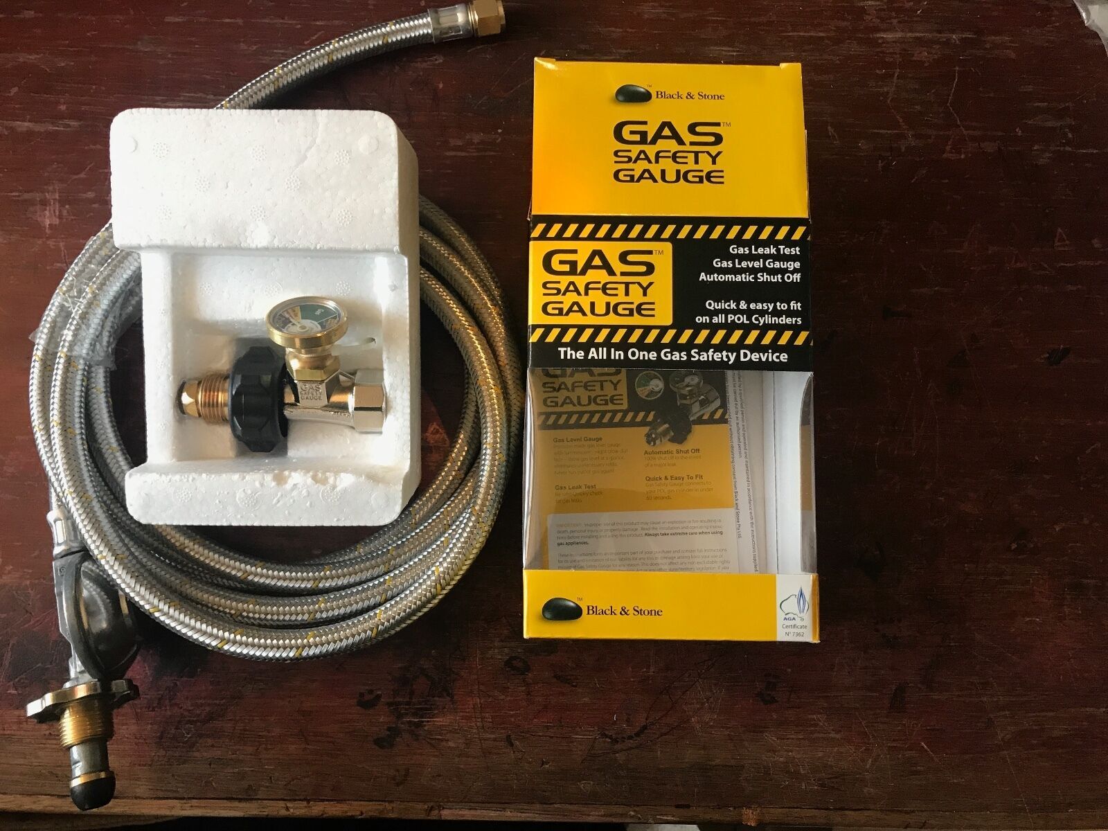 Gas Safety Gauge POL LPG & Regulator 3 M hose Caravan Camping BBQ RV