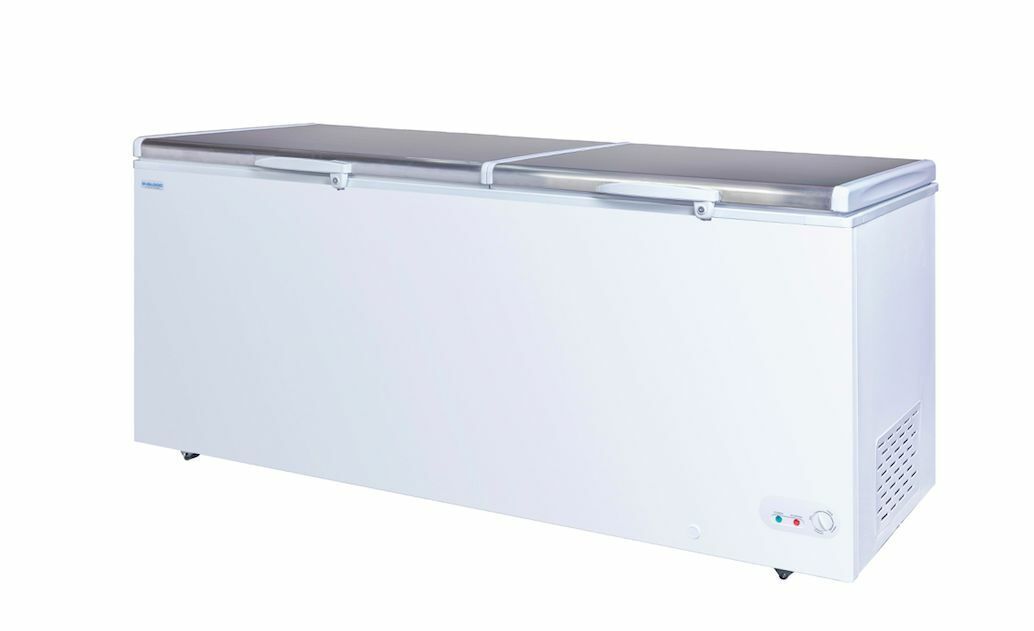 IGLOO 950LT CHEST FREEZER DOUBLE SS FLAT LIDS 6 LARGE BASKETS 1 YEAR