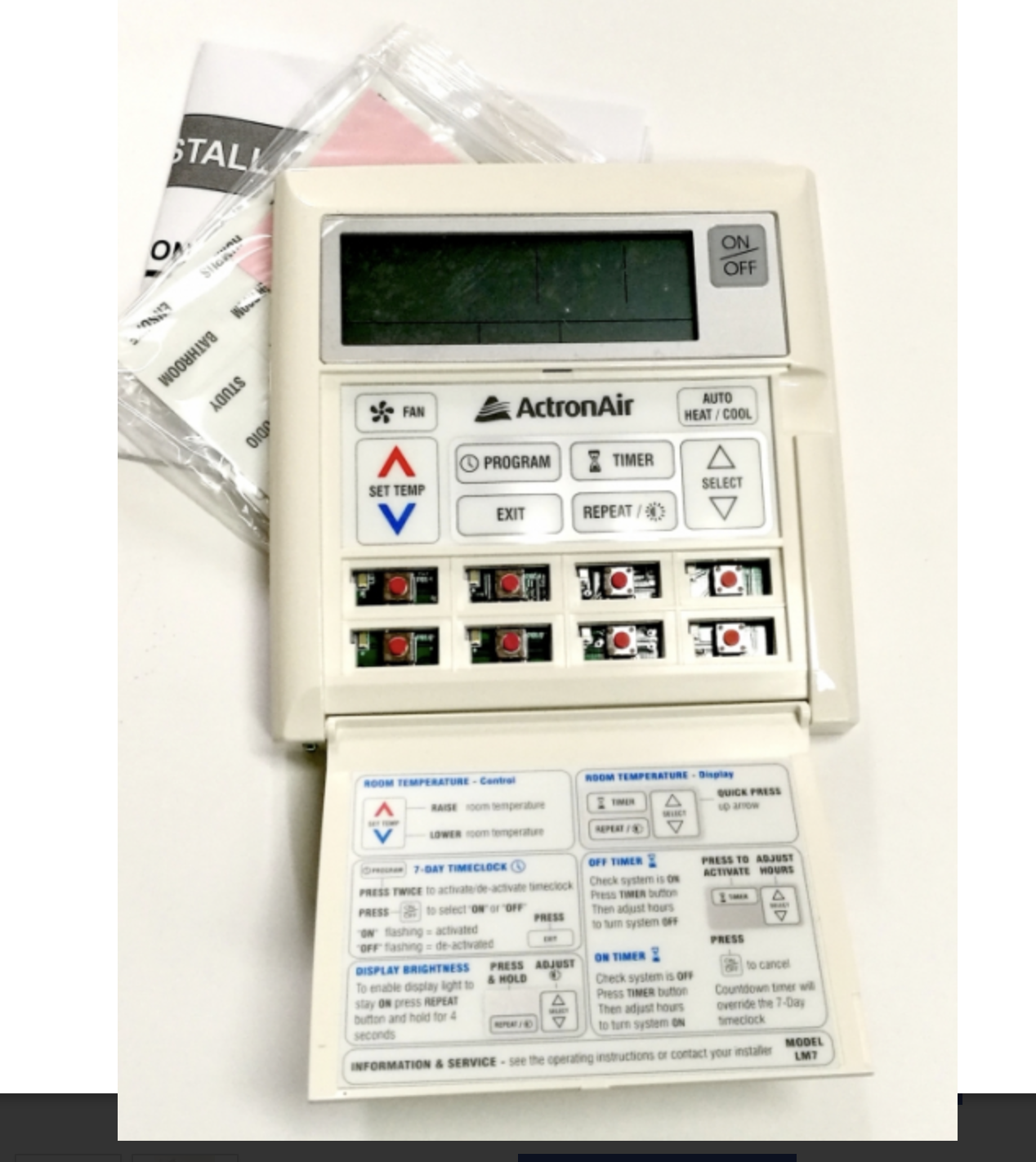 AIR CONDITIONER ACTRON LM7 LCD 7 DAY 8 ZONE WALL CONTROL LM7