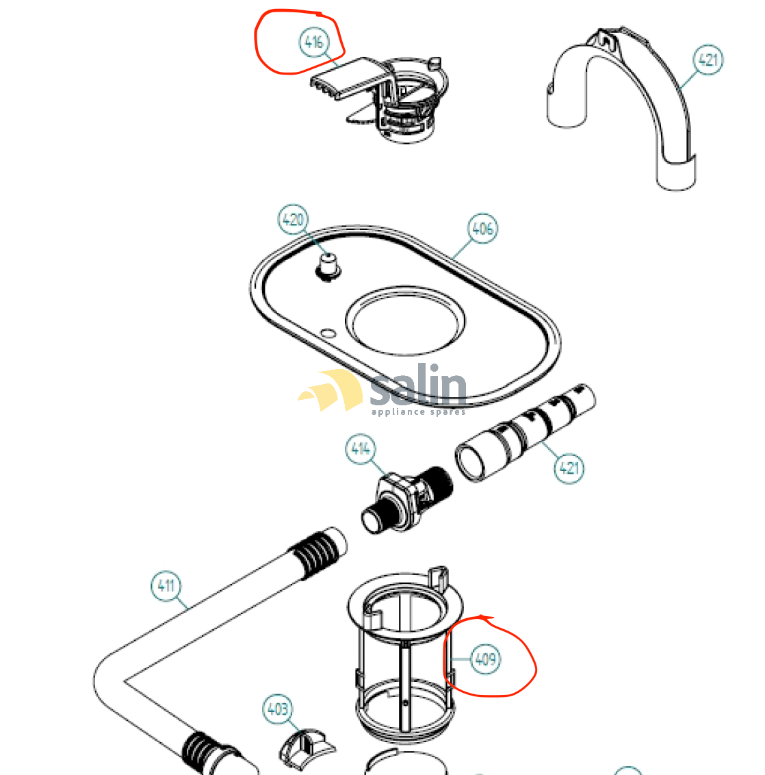 GENUINE ASKO DISHWASHER FILTER BASKET COMPLETE ASSEMBLY D5131
