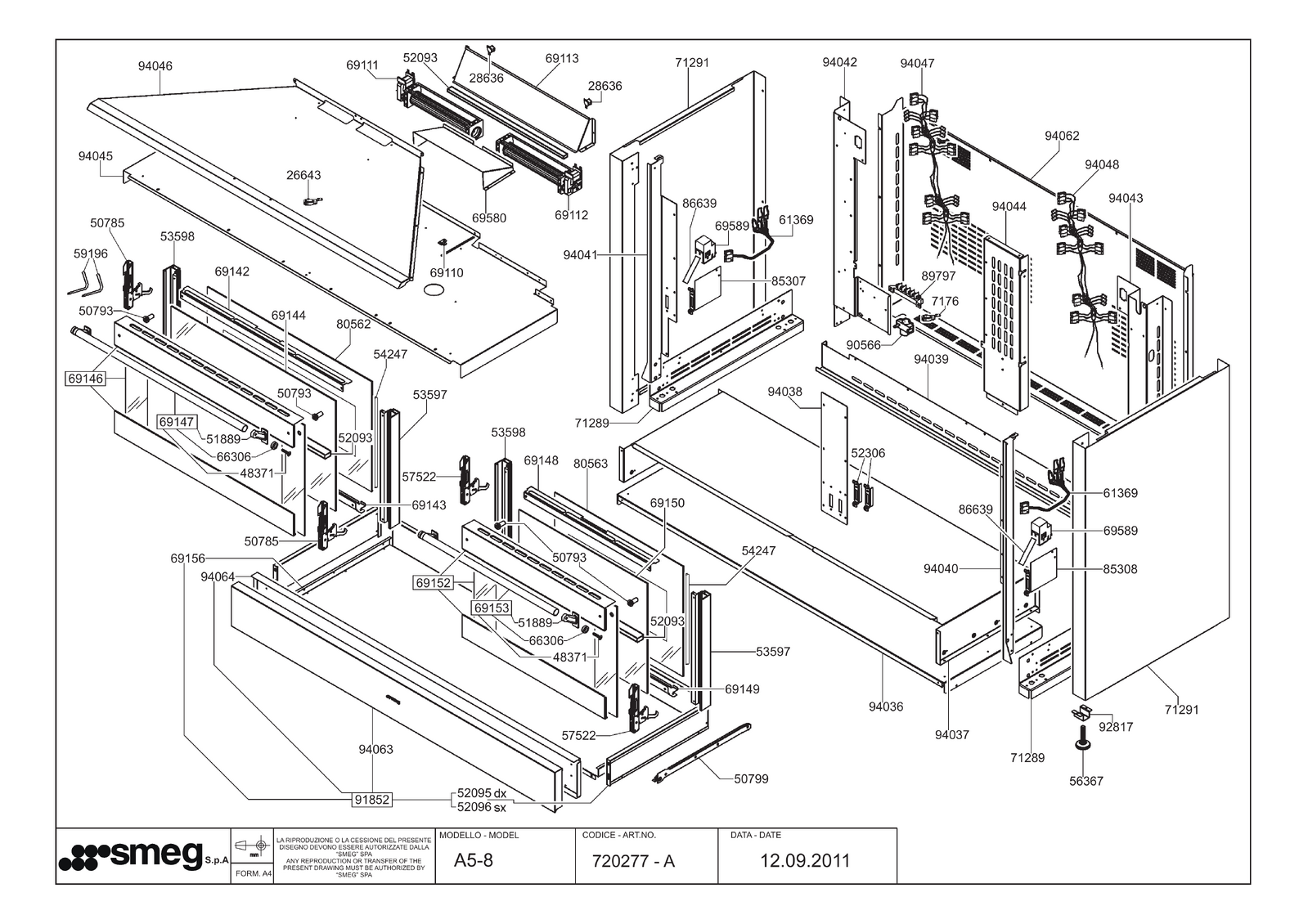 Genuine Selector Switch with Wiring for Smeg Ovens & Cooktops Suits
