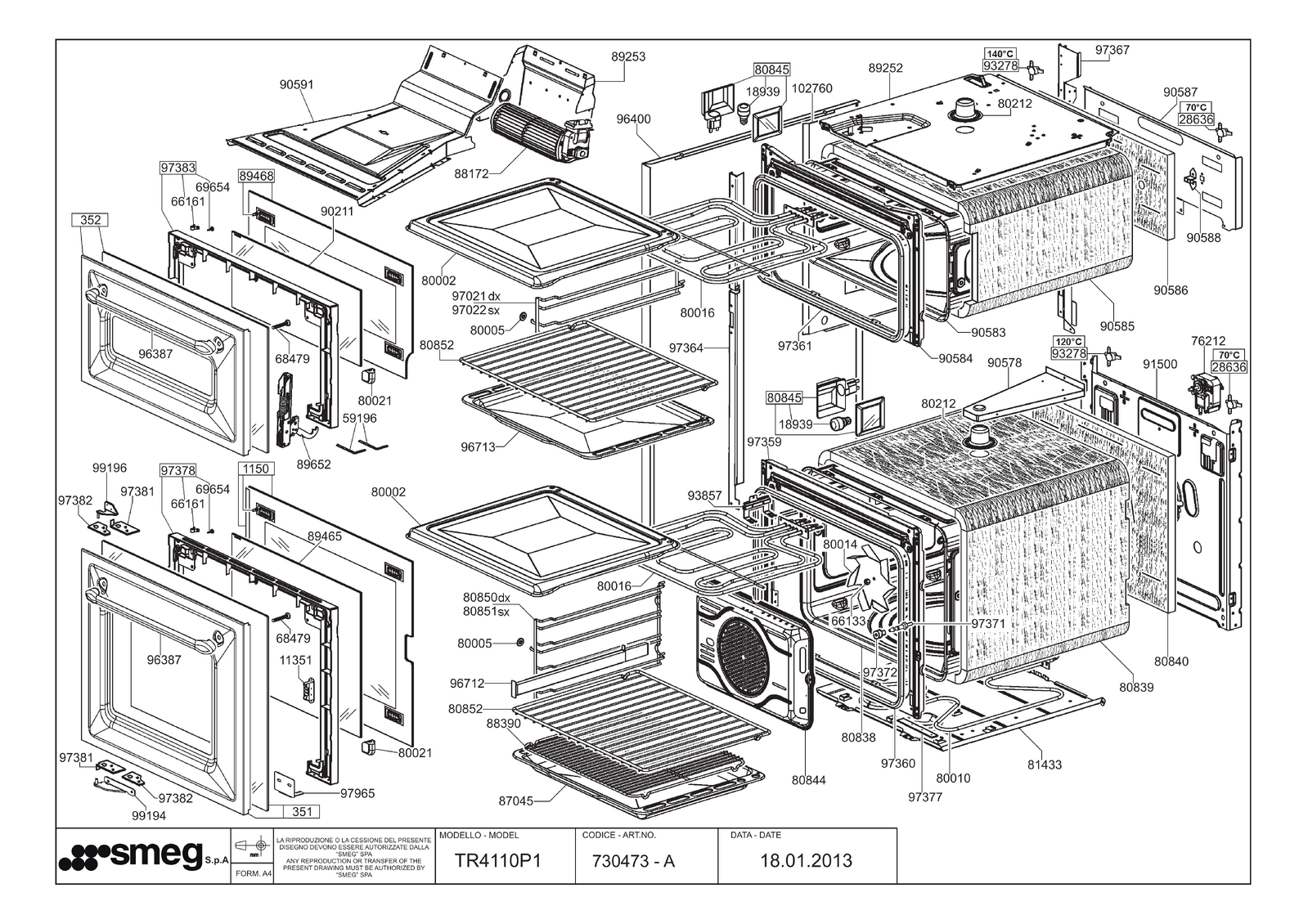 Genuine Selector Switch and Wiring Assembly for Smeg Ovens & Cooktops