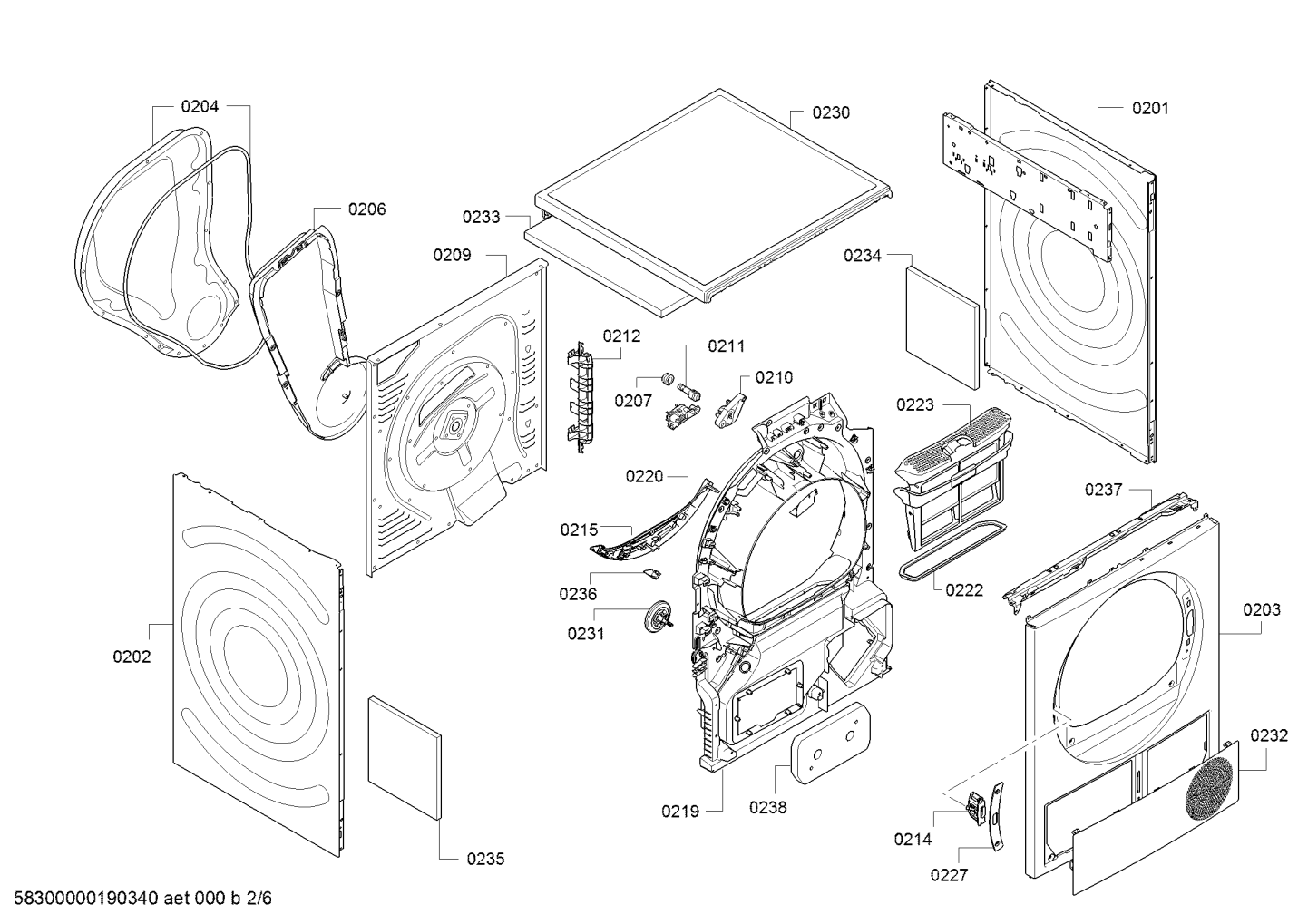 Genuine stacking kit for BOSCH Tumble dryer. Suits WTY877W0, Spare Part No 00576101