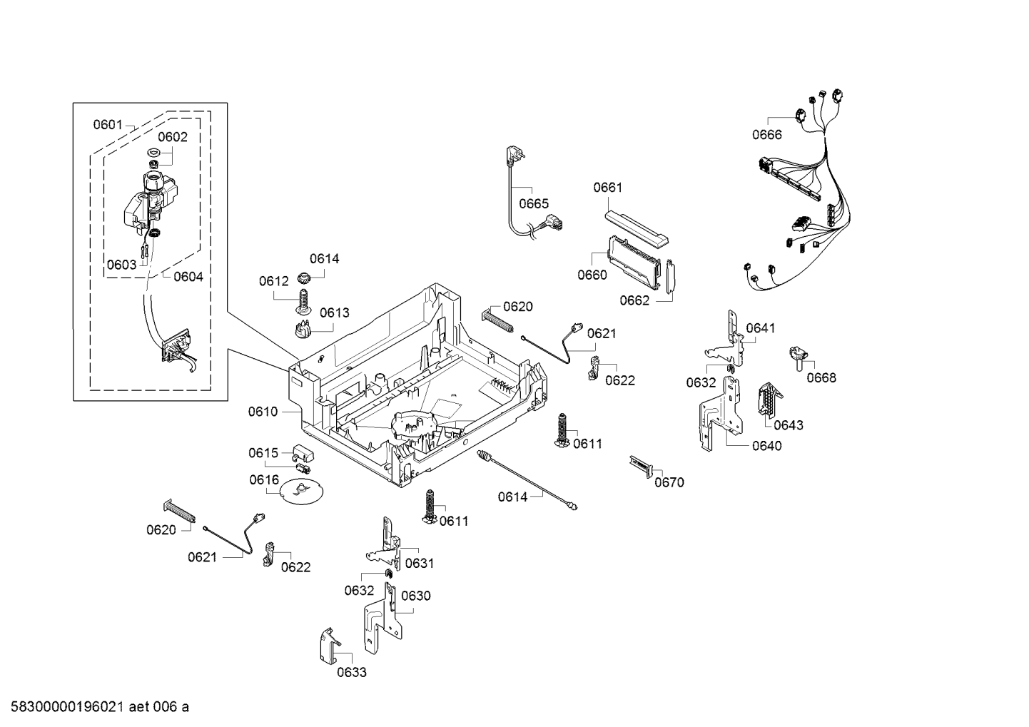 Genuine sealing for BOSCH. Suits SMV45IX03E, Spare Part No 00611913