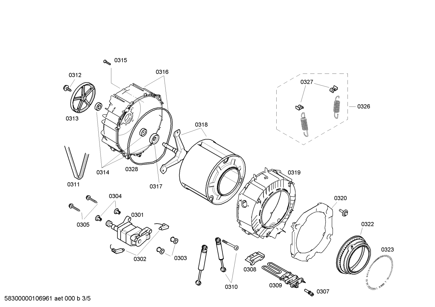 Genuine filterwater inlet for BOSCH Washing machine. Suits WFX3240, Spare Part No 00027780