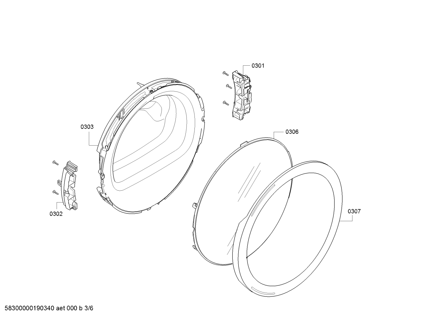 Genuine stacking kit for BOSCH Tumble dryer. Suits WTY877W0, Spare