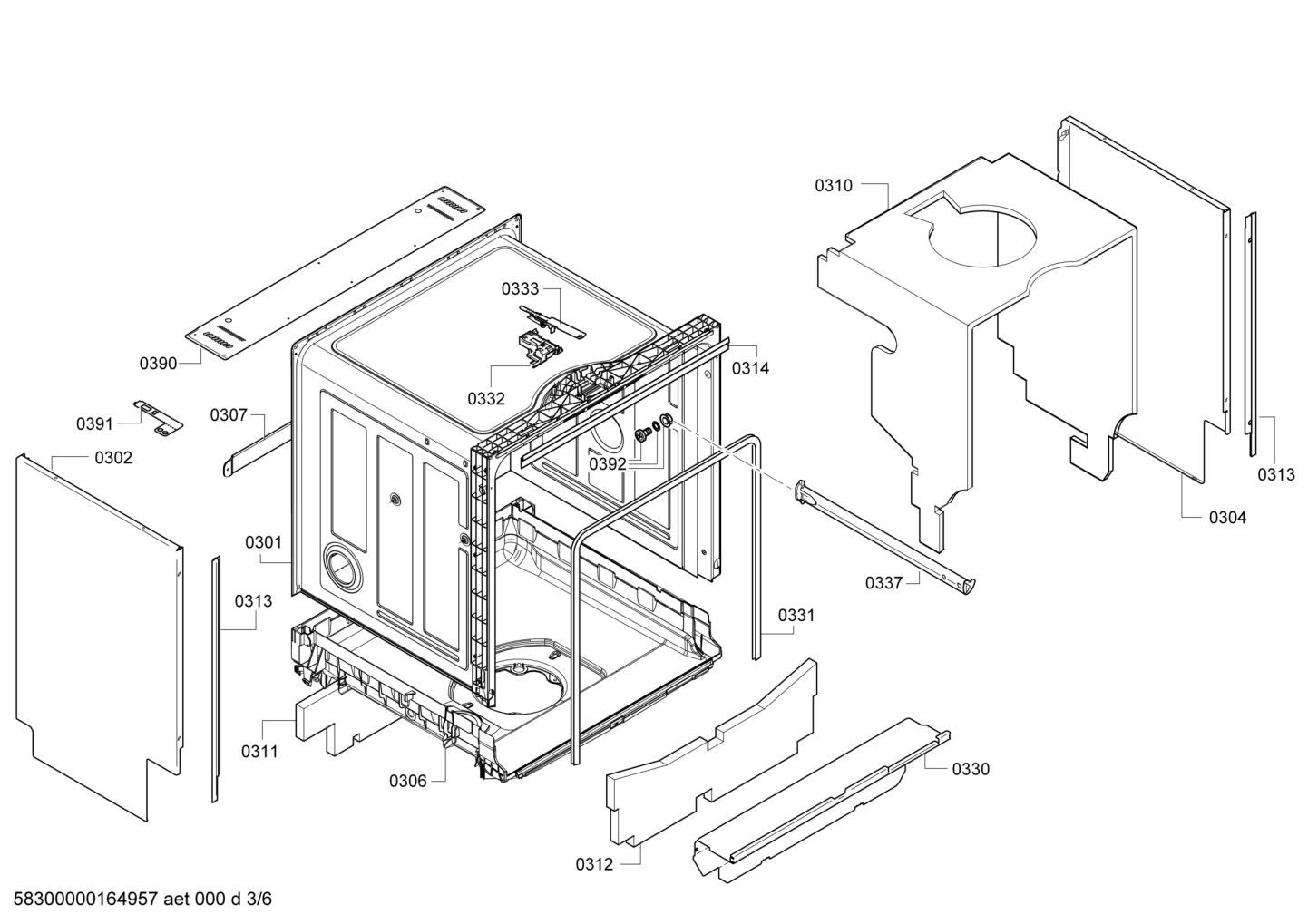 Masterpart Dispenser Compartment Lid Flap & Spring To Fit Bosch