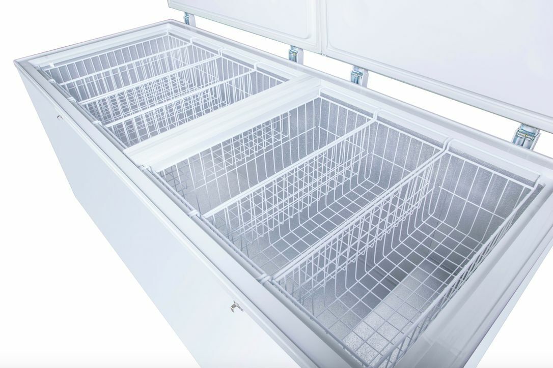 IGLOO 950LT CHEST FREEZER DOUBLE STAINLESS STEEL FLAT LIDS BD950SS