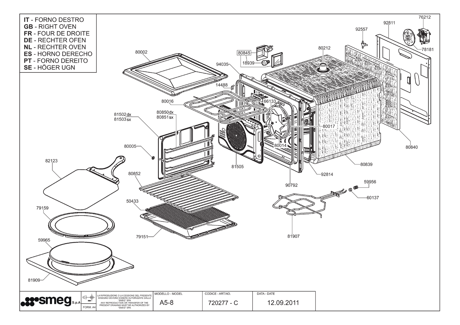Genuine Selector Switch with Wiring for Smeg Ovens & Cooktops Suits