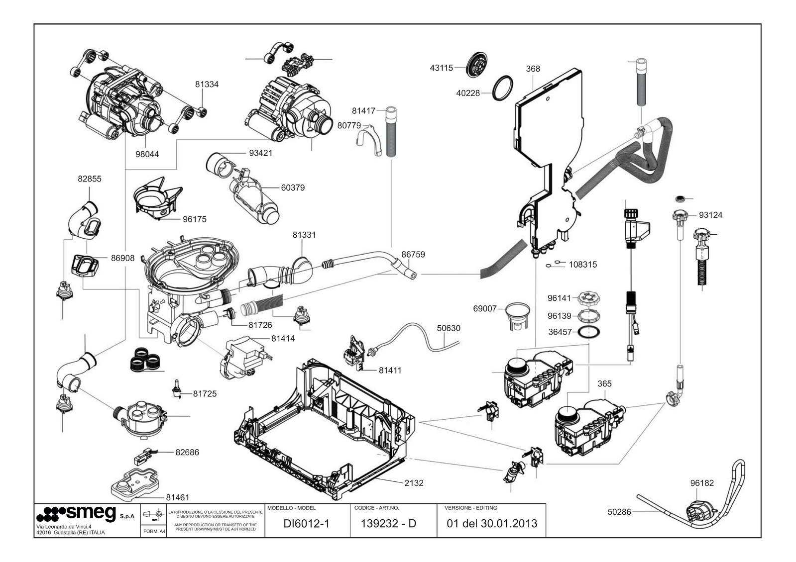 Genuine Salt Funnel for Smeg Dishwashers Suits DI60121 Spare Part No 764250041