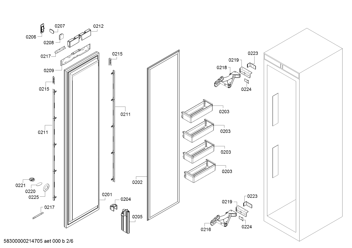 Genuine membrane for Bosch Fridges & Freezers Suits B18IF800SP B18IF900SP B18IF905SP B30BB830SS B30