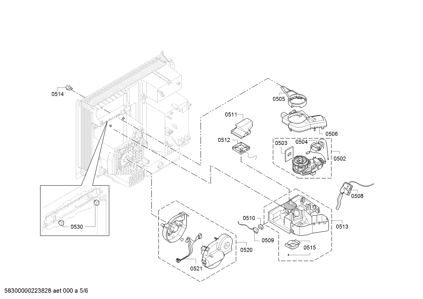 Genuine adapter for BOSCH Builtin fullyautomatic coffee machine. Suits BCM8450UC, Spare Part No