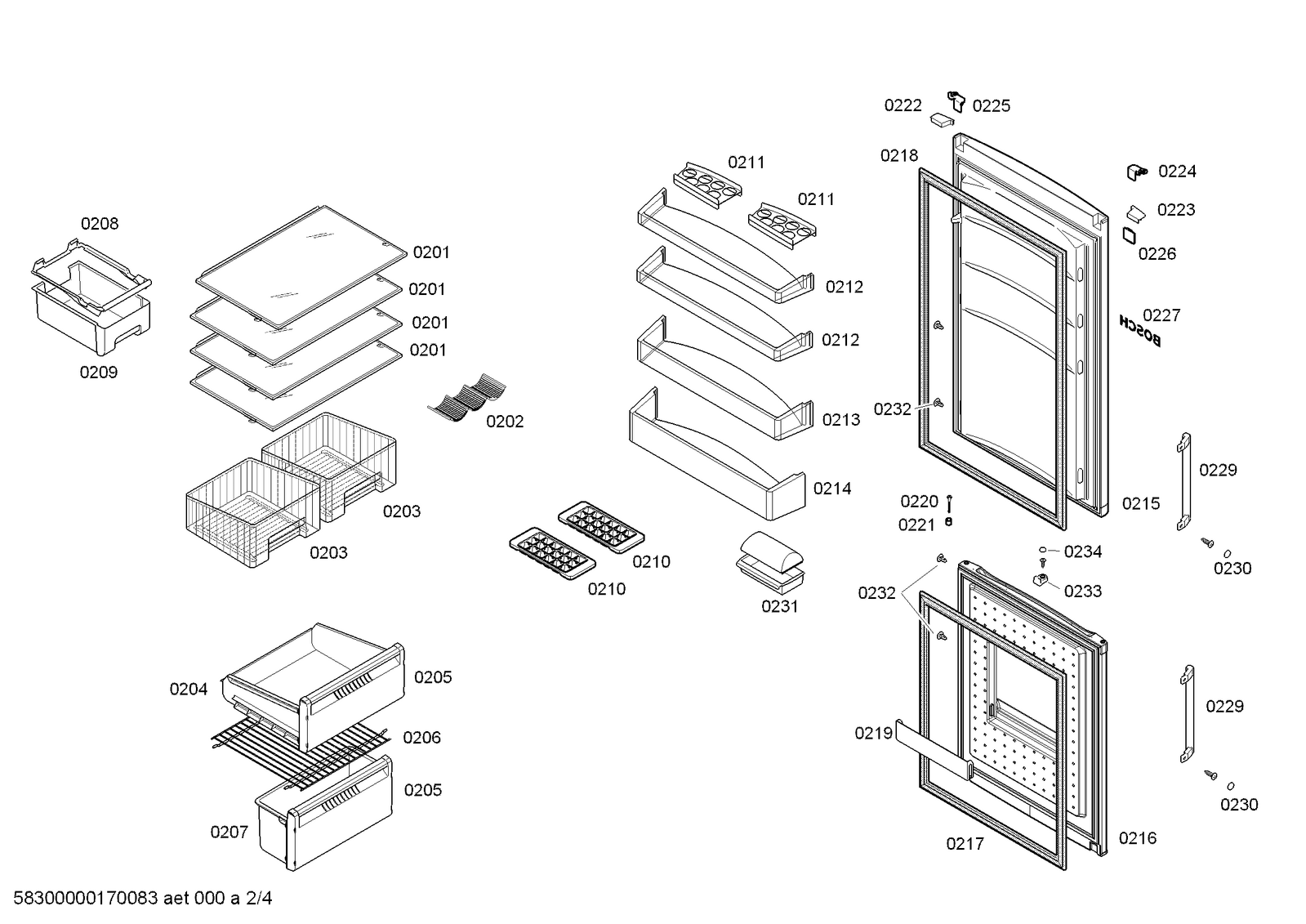 Genuine sealdoor for Bosch Fridges & Freezers Suits KGN53X70AU