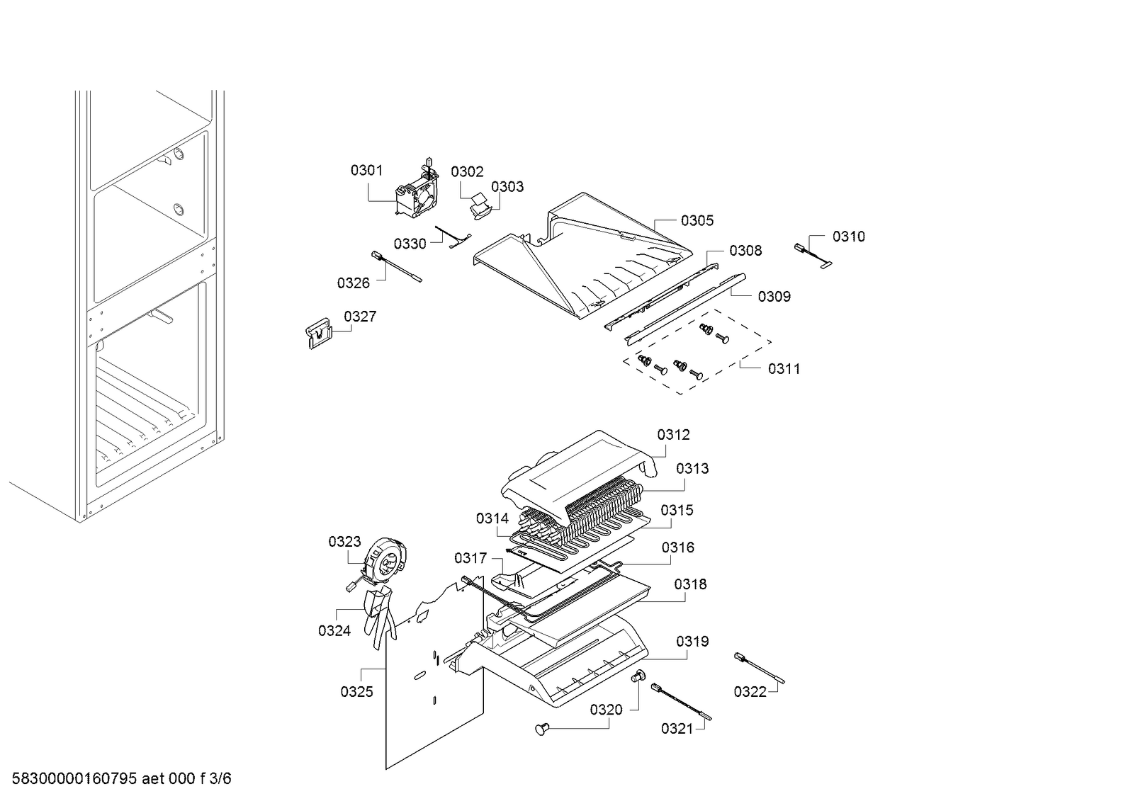 Genuine heating element for Bosch Fridges & Freezers Suits KIF39P60