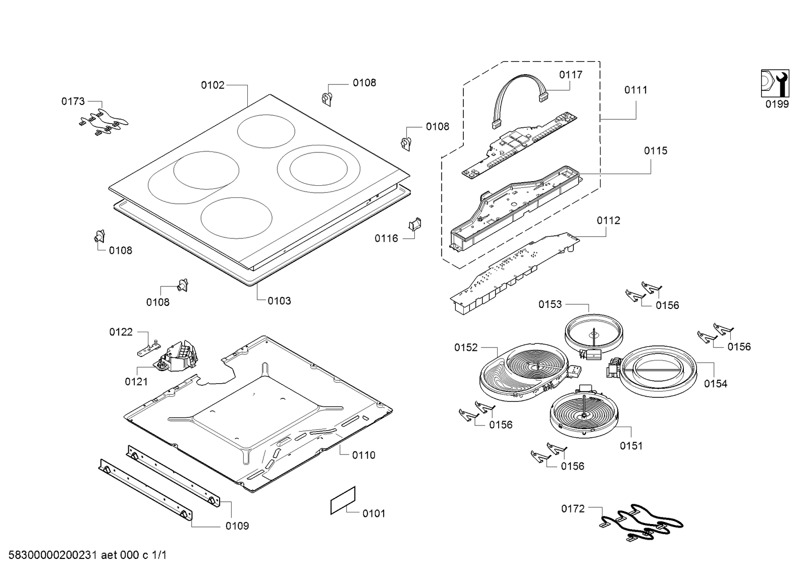 Genuine hilight hotplate for Bosch Ovens & Cooktops Suits: PKN652FP1E ...