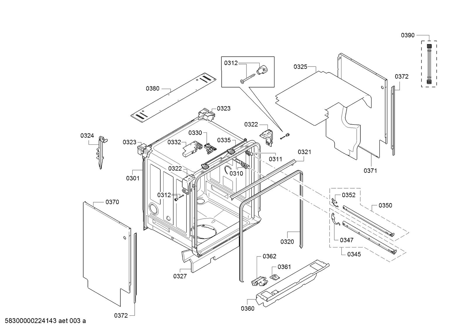 Genuine sheet for Bosch Dishwashers Suits SMD6TCX00E SMD6ZCX60G