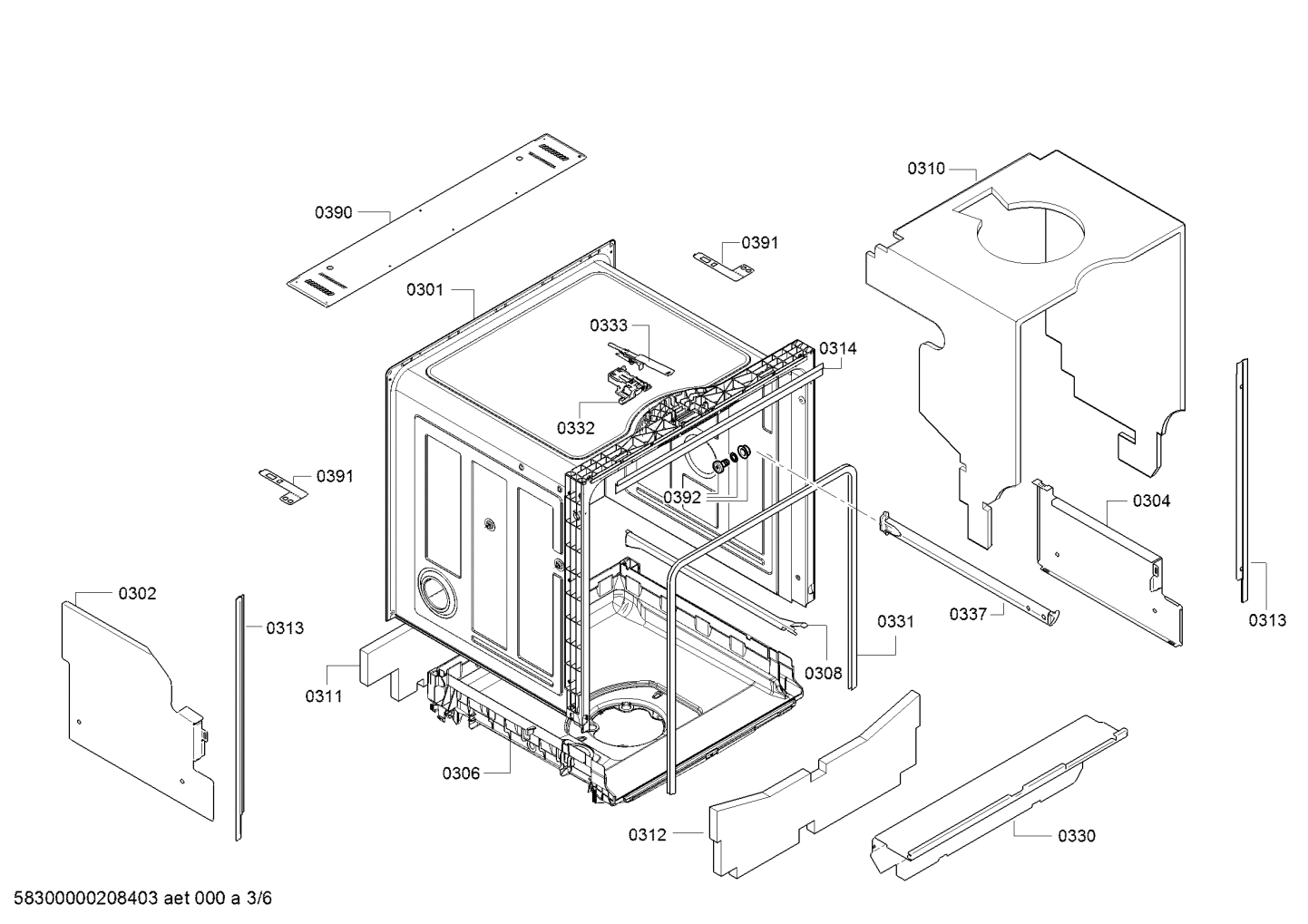 Genuine sheet for Bosch Dishwashers Suits SMU8EDS01A SMU8ZCS01A