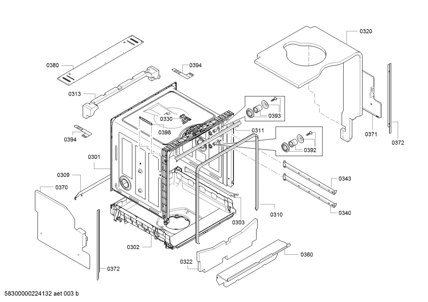 Genuine sheet for Bosch Dishwashers Suits SMV25BX03R SMV25CX10Q SMV25EX01R SMV25EX02R SMV25EX03R Sp