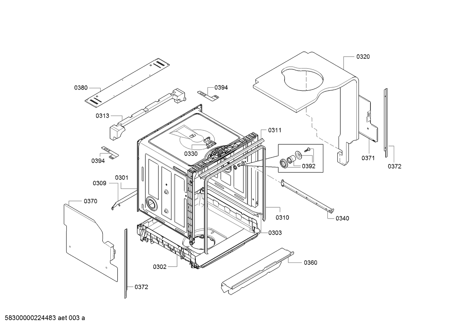 Genuine sheet for Bosch Dishwashers Suits SMV2ITX00X SMV2ITX14K