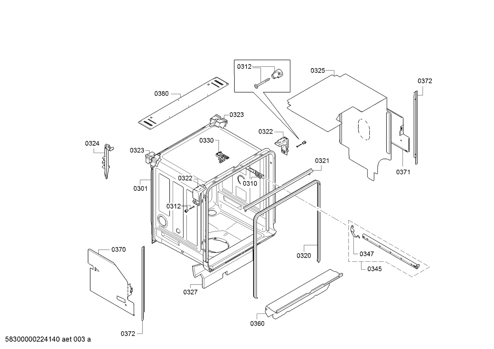 Genuine sheet for Bosch Dishwashers Suits: SMV4HAX00X SMV4HAX19E ...