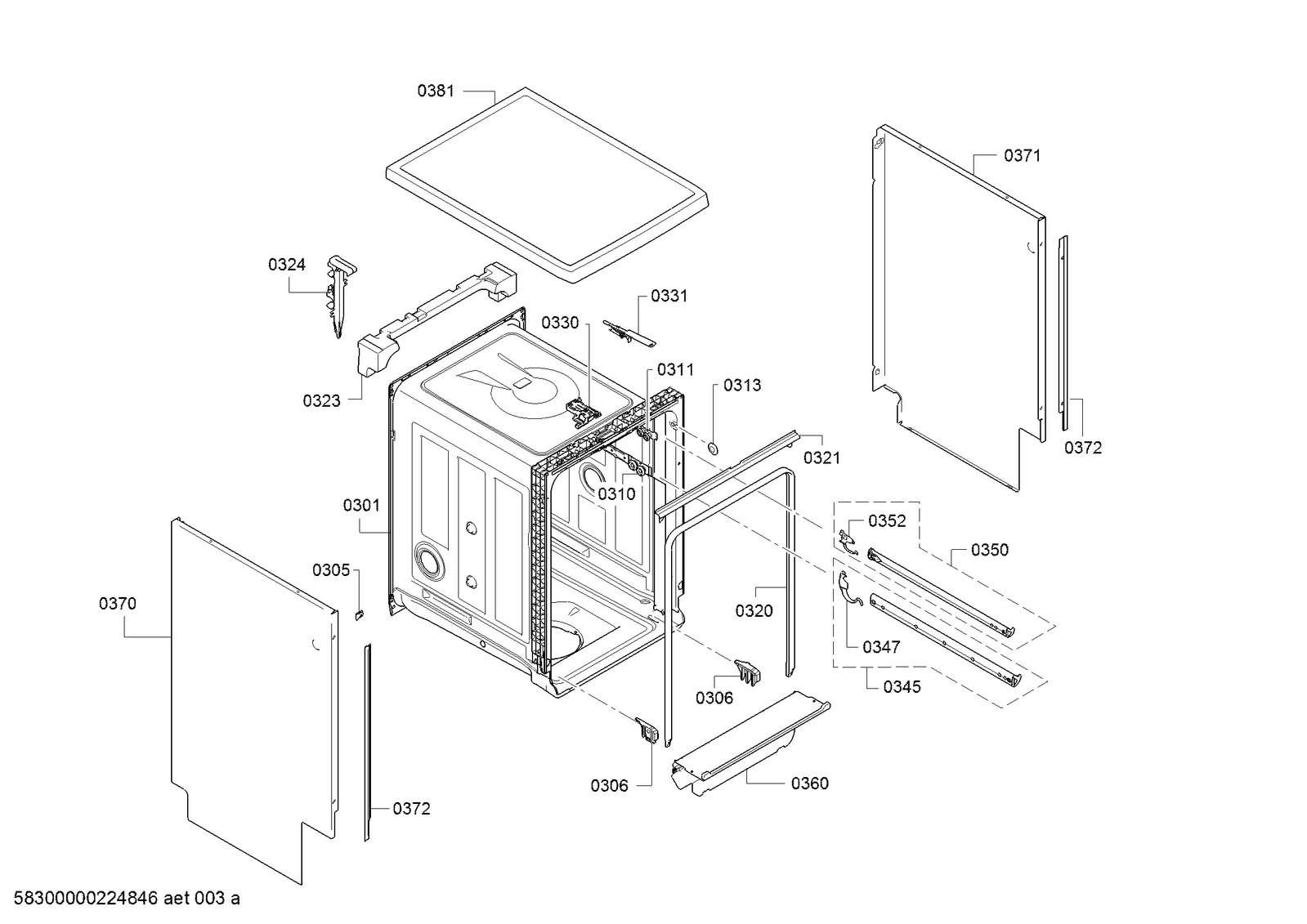 Genuine rack guide rail for Bosch Dishwashers Suits SPS4HMI3FR