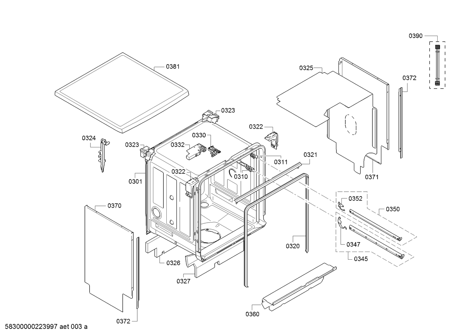Genuine rack guide rail for Bosch Dishwashers Suits SMS6ECI03E SMS6ECI07E SMS6ECI38M SMS6ECI81T SMS