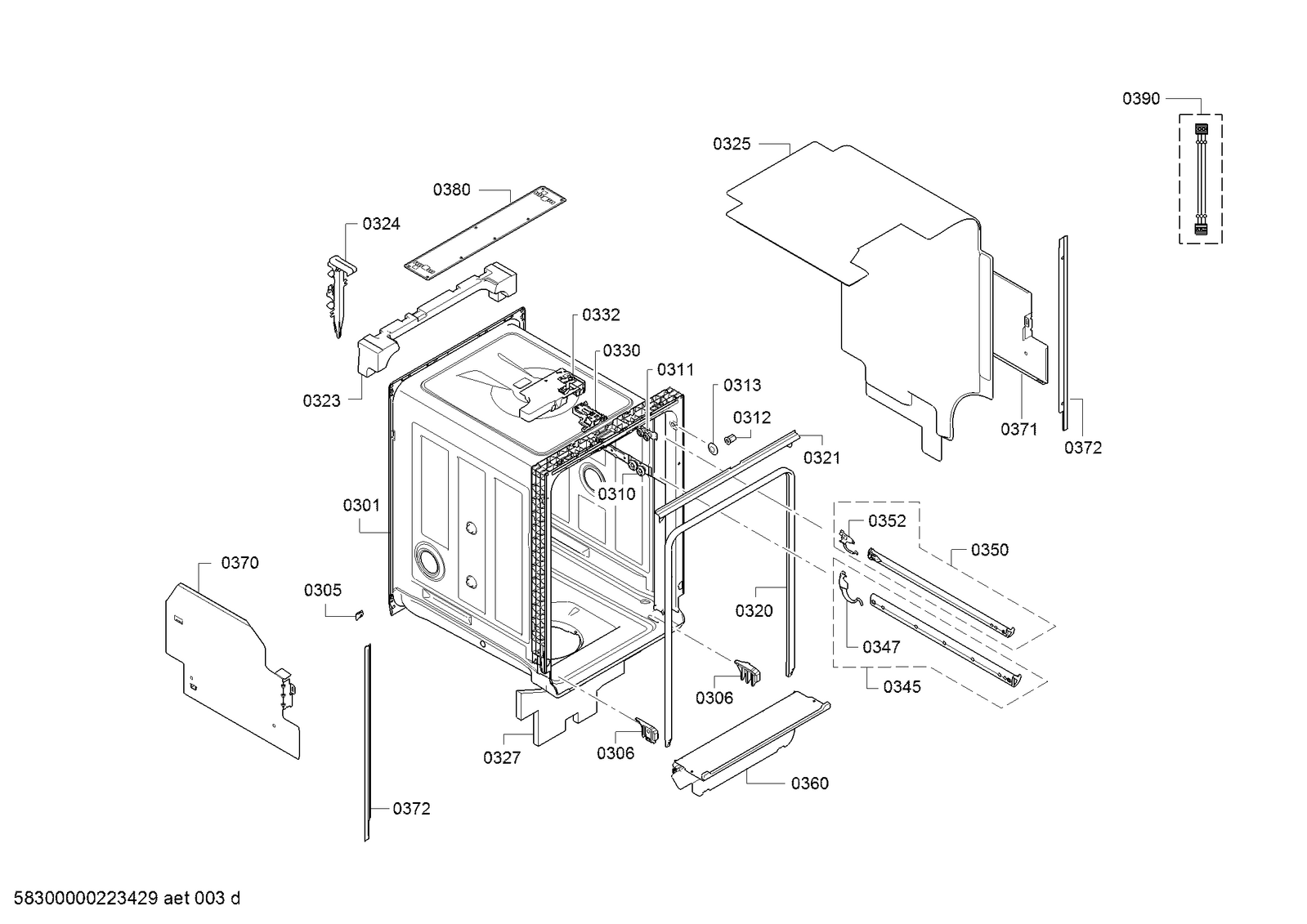 Genuine rack guide rail for Bosch Dishwashers Suits SPV2IMX1BR SPV2XMX01K SPV4EMX25E SPV4EMX60E SPV