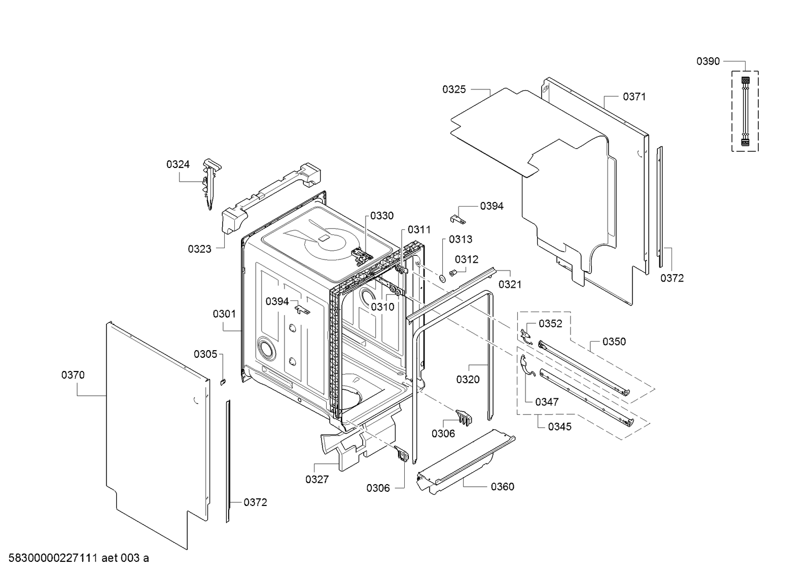 Genuine rack guide rail for Bosch Dishwashers Suits SPV4XMX10K