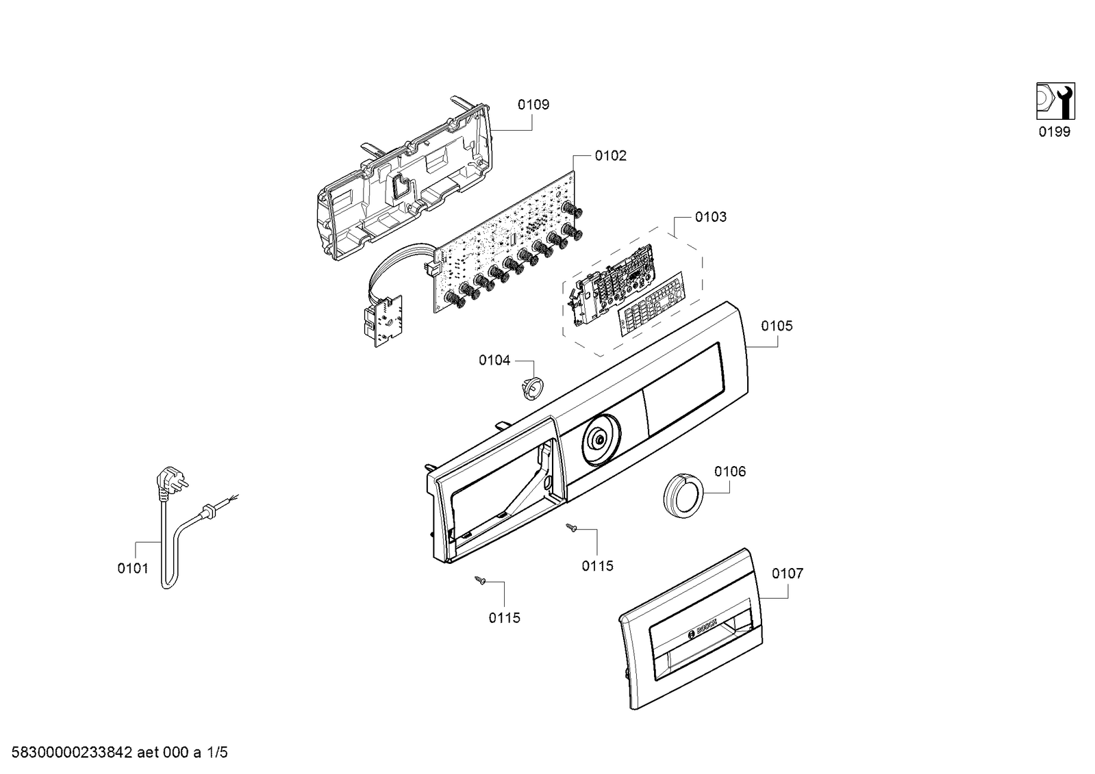 Genuine panel frame for Bosch Dishwashers Suits WGA12200IN WGA12201IN
