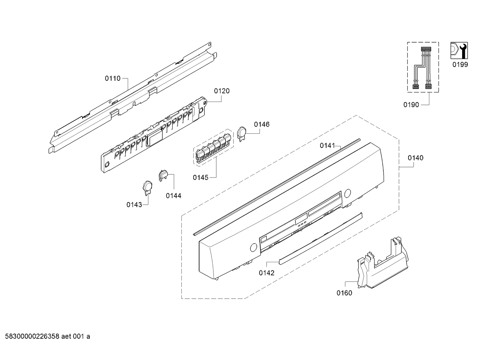 Genuine handle for Bosch Dishwashers Suits SJS4HMB99C SMS2HAI12E