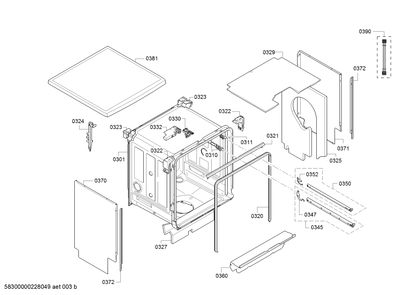 Genuine rack guide rail for BOSCH Freestanding dishwasher. Suits