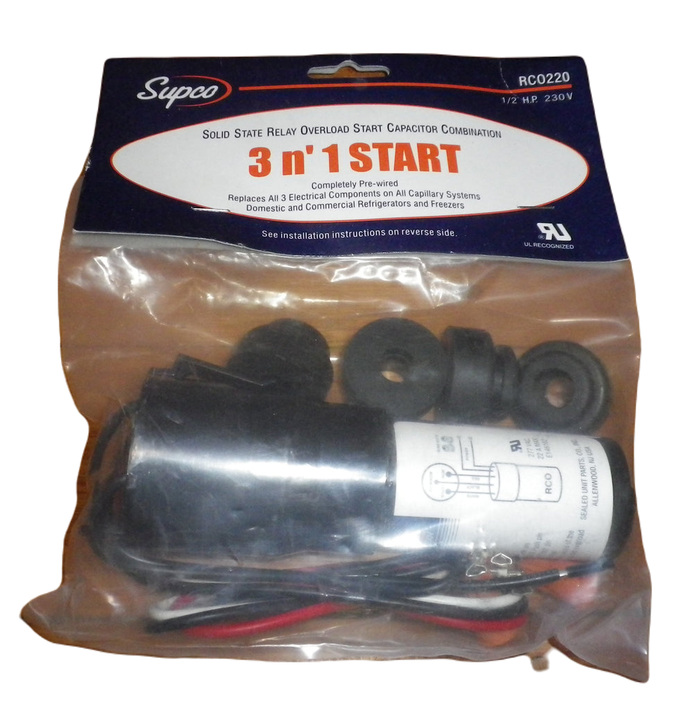 Solid State 1/2HP Compressor Relay/Overload/Cap For Supco 12HP Fridges