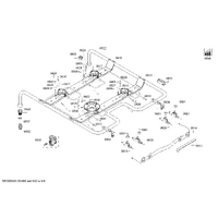 Bosch Genuine burner pipe for Bosch Rangehoods Suits: HGV74W155T HGV74W220N HGV74W221N HGV74W255A HGV74W256N Spare Part No: 00709047 spare part