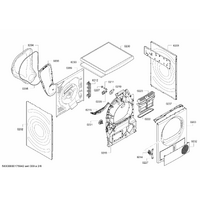 Bosch Genuine case-rear part for Bosch Dryers Suits: WTY87782 WTY87782PL WTY87783 WTY87790NL WTY877ECO Spare Part No: 00713046 spare part