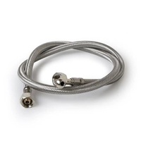 Nuova Brand New Stainless Steel Braided Water Hookup Hose 3/8"f 3/8"f 150cm Long 1 Curved End For Coffee Machines spare part