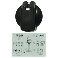 Genuine Knob Single- Universal Kit Black, 40mm Skirt For Chef Spare Part No: UK-40B1