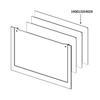 Genuine Door Glass Silk/s 524 X 263mm For Chef Spare Part No: 140013354026