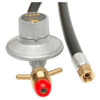 BBQ COOKER CARAVAN  LPG REGULATOR & HOSE PVC 8MM 900MM POL x 1/4" BSPF 6260309