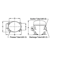 KULTHORN FRIDGE FREEZER COMPPRESSOR AE2432ZK KK R404 GAS 18cc DISPLACEMENT