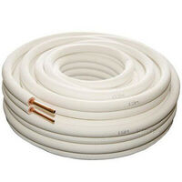 AIR CON PAIR TWIN COIL  INSULATED COPPER PIPE TUBE 1/4 X 3/8 20M ROLL 9MM WALL