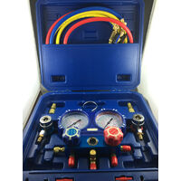 Universal R410a R134A AIR CONDITIONING FRIDGE MANIFOLD GAUGE BALL VALVE 60"  LONG HOSE spare part