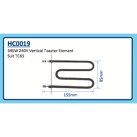 345W 240V VERTICAL TOASTER ELEMENT TC65 HC0019