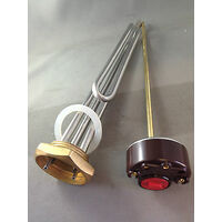 Universal * HOT WATER TANK  HEATING ELEMENT HEATER 1800W 1-1/4" BSP  WITH ROD THERMOSTAT spare part