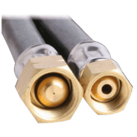 LPG NATURAL GAS HOSE 6mm PVC BLACK M16 x 1.5 x 3/8'' BSP-LHF 6HKB0900 900mm