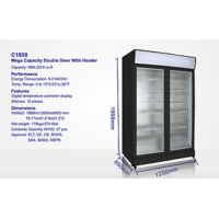 NEW IGLOO DOUBLE DOOR 1000L COMMERCIAL MILK GLASS DISPLAY FRIDGE AUBURN NSW