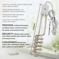 Universal 3 x Travel Portable Electric Hot Water Heater immersion Element 1500W 315mm Long spare part