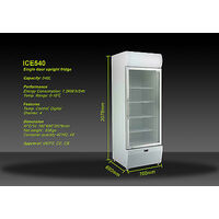 B NEW 540L COMMERCIAL UPRIGHT DISPLAY  DRINK FRIDGE   BEER CHILLER 3.2kW.h/24h