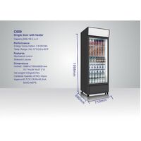 BNIB 540l 1-DOOR COMMERCIAL GLASS DISPLAY FRIDGE   700mm (W) x 690mm (D) x 2035m