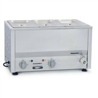 COMMERCIAL ROBAND COUNTER TOP BAIN MARIE FOOD WARMER BM2C GP886 - 3x1/3 GN